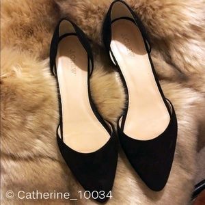 Suede Black Flats - D'Orsay Style from J.Crew